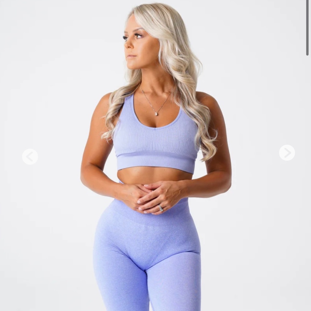 UNWORN SMALL PERIWINKLE GALAXY RIBBED SEAMLESS BRA